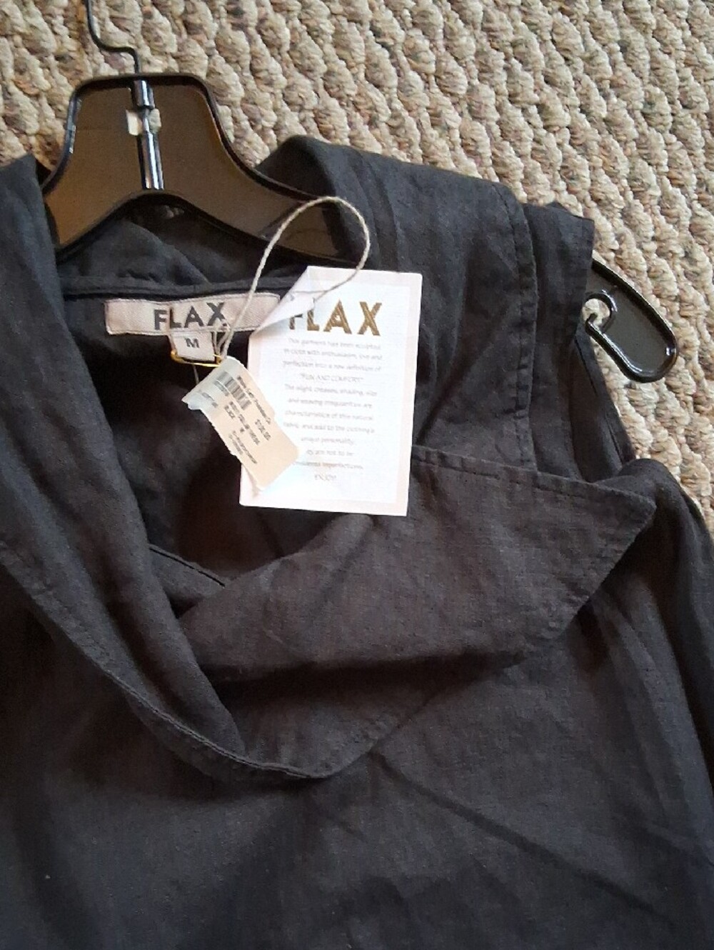 Flax Black Linen Sleeveless Maxi Dress with Soft Neckline - Picture 4 of 6